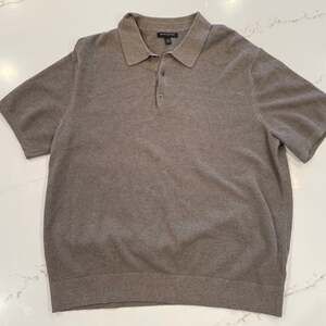 Banana Republic Men’s Knit Polo Shirt XXL Taupe Brown Short Sleeve Cotton